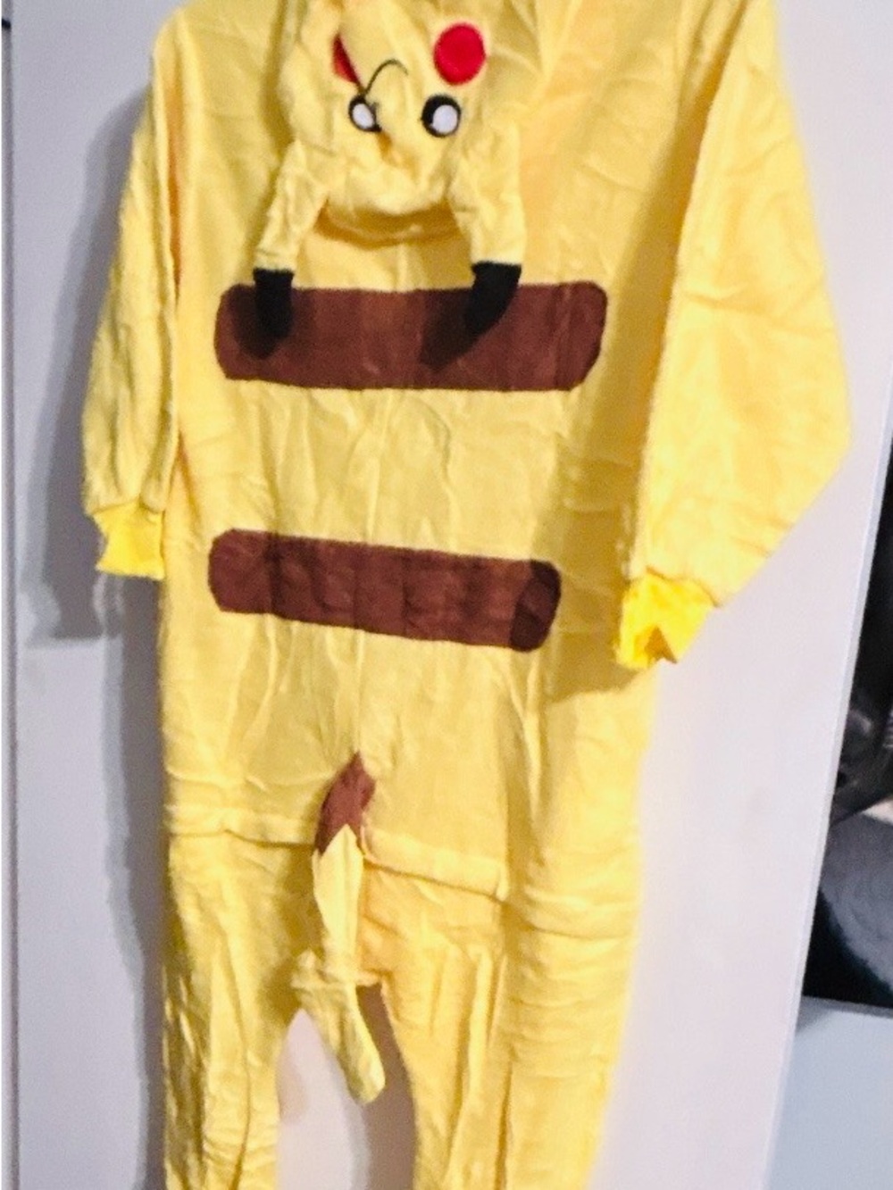 Kids NWT Pica chew Yellow Cartoon Animal Onesie Costume or PJs with Hood